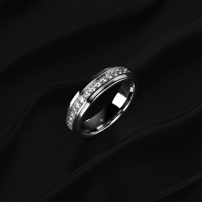 Pave Set Round Diamond Eternity Ring For Men