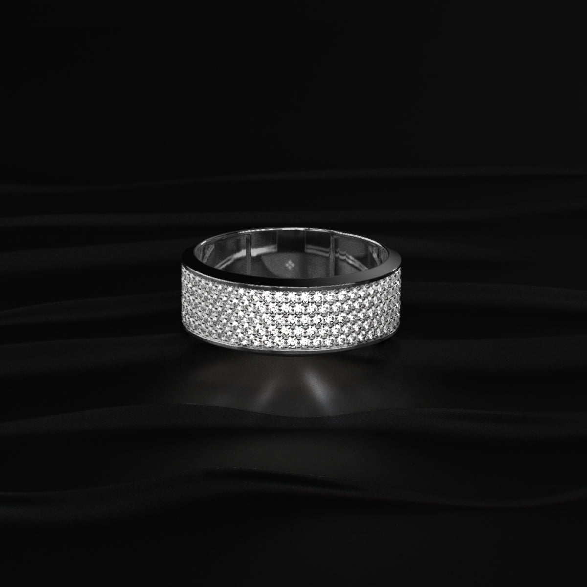 Multi Row Diamond Eternity Men's Band