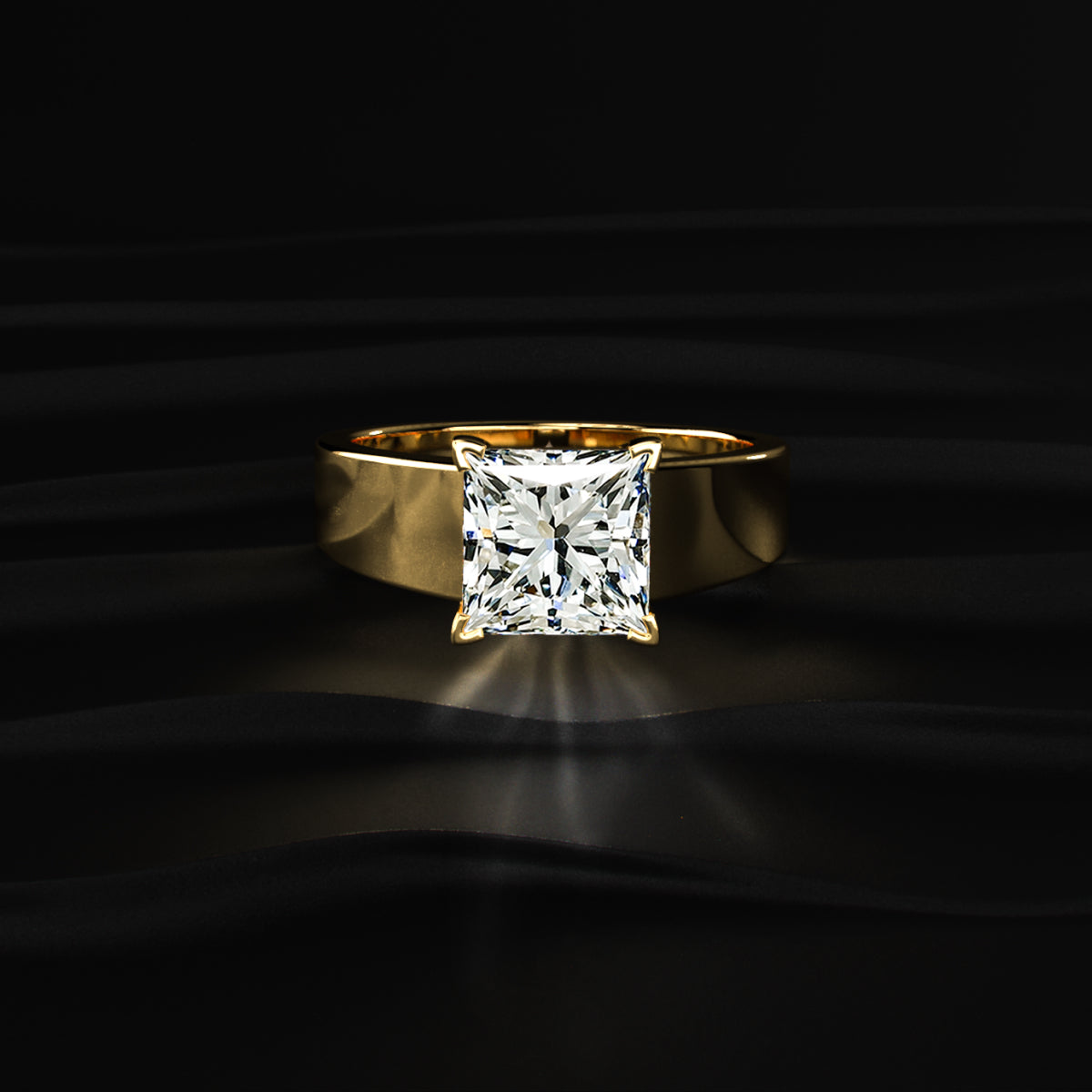 Princess Solitaire Engagement Ring For Men