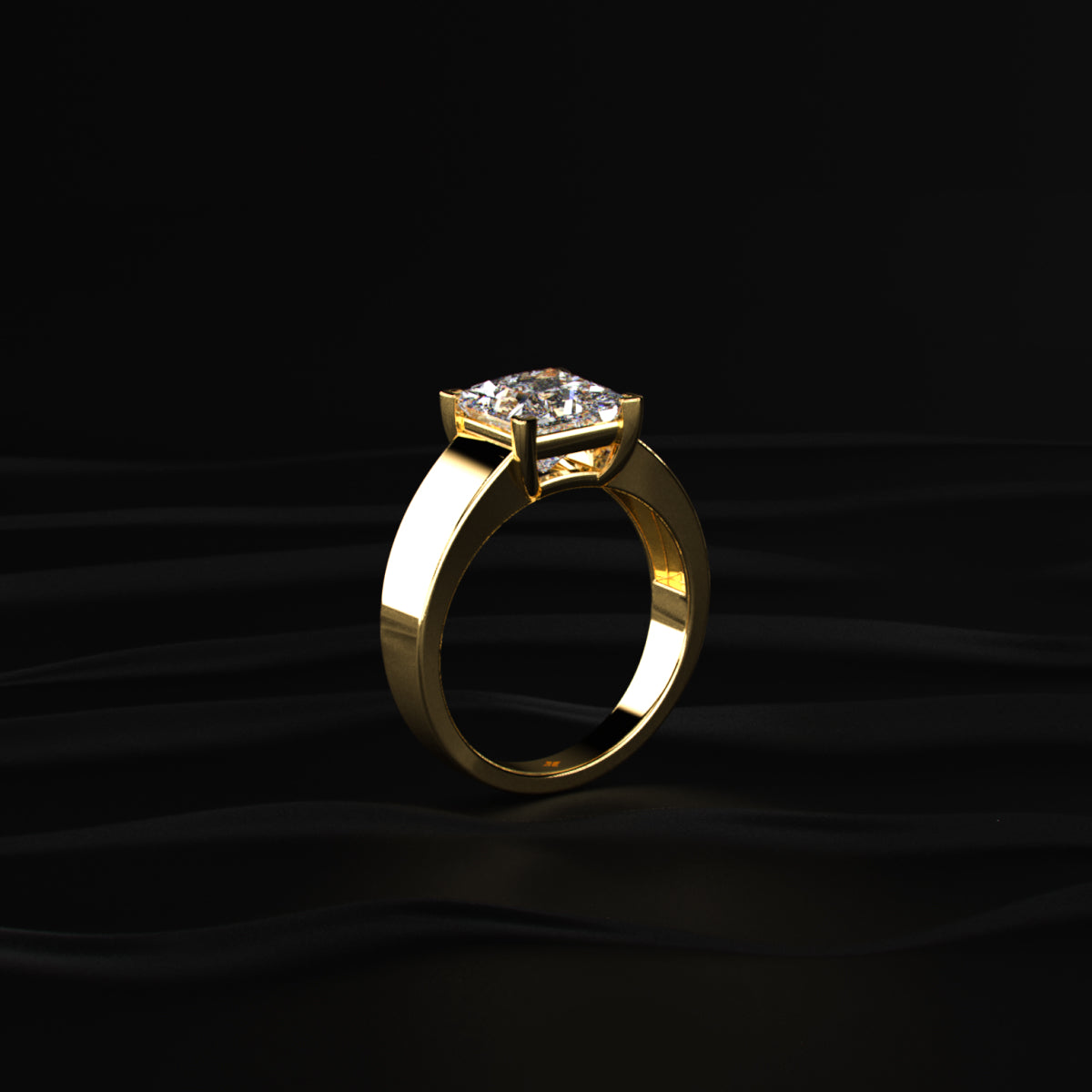 Princess Solitaire Engagement Ring For Men