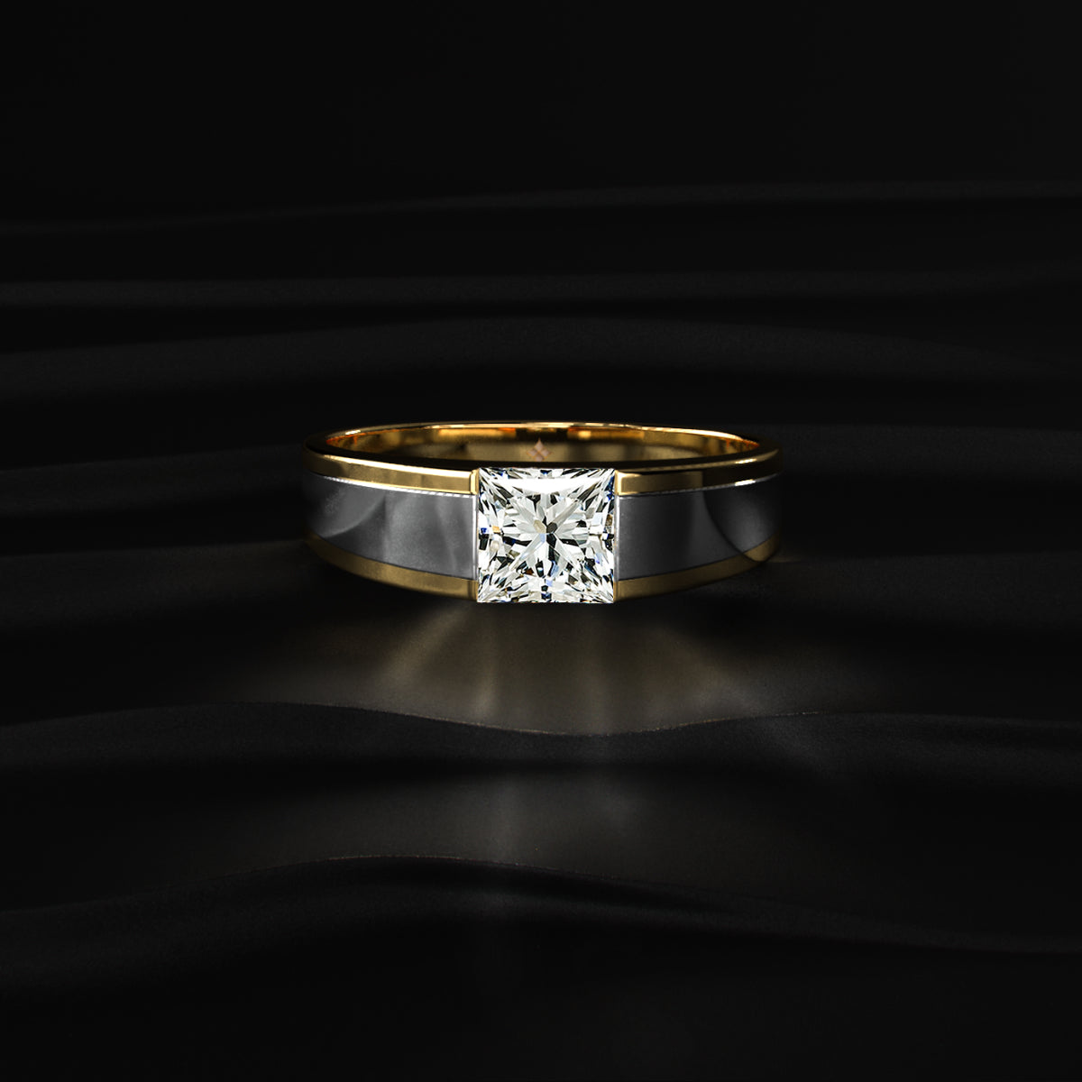 Princess Cut Men'S Engagement Ring