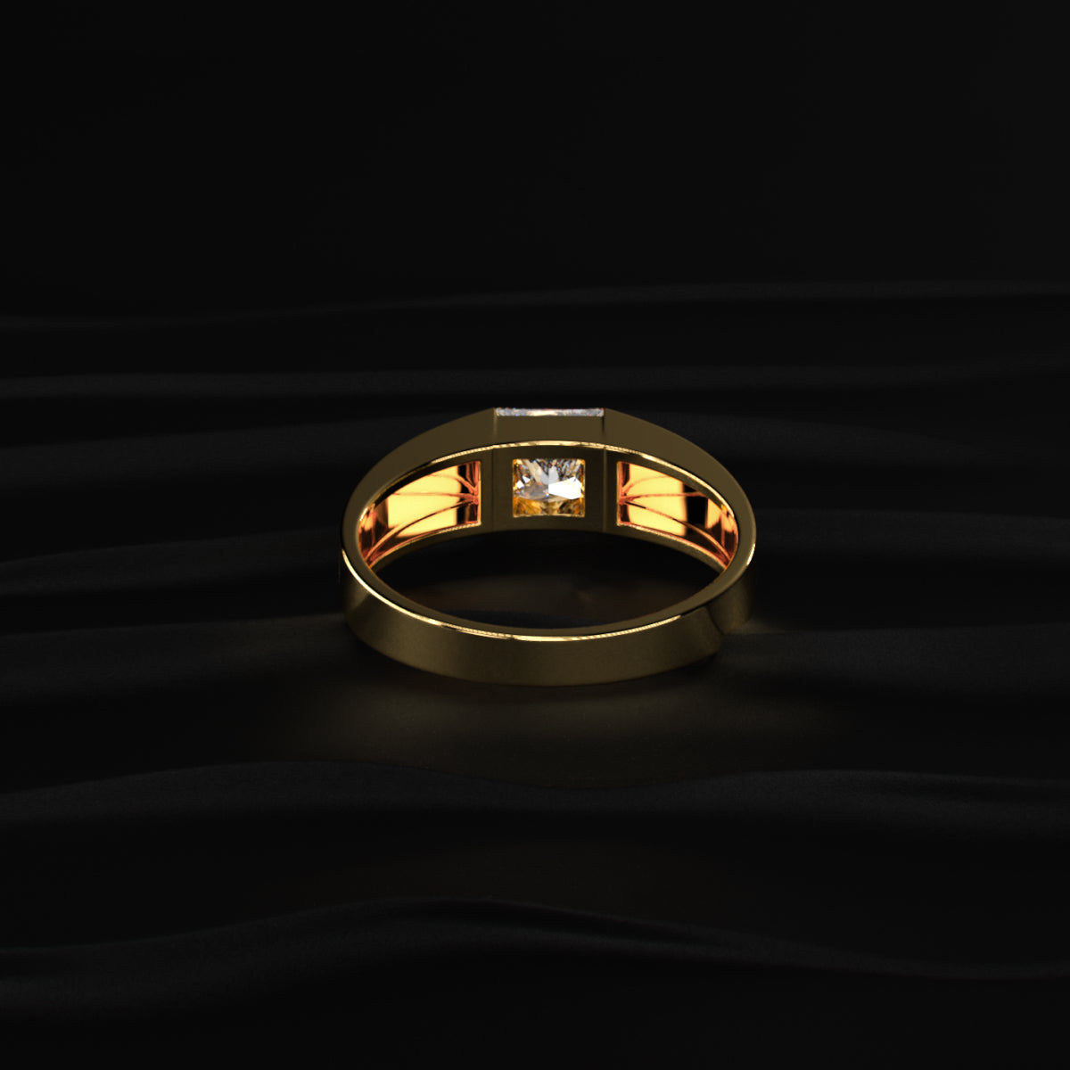 Princess Cut Men'S Engagement Ring