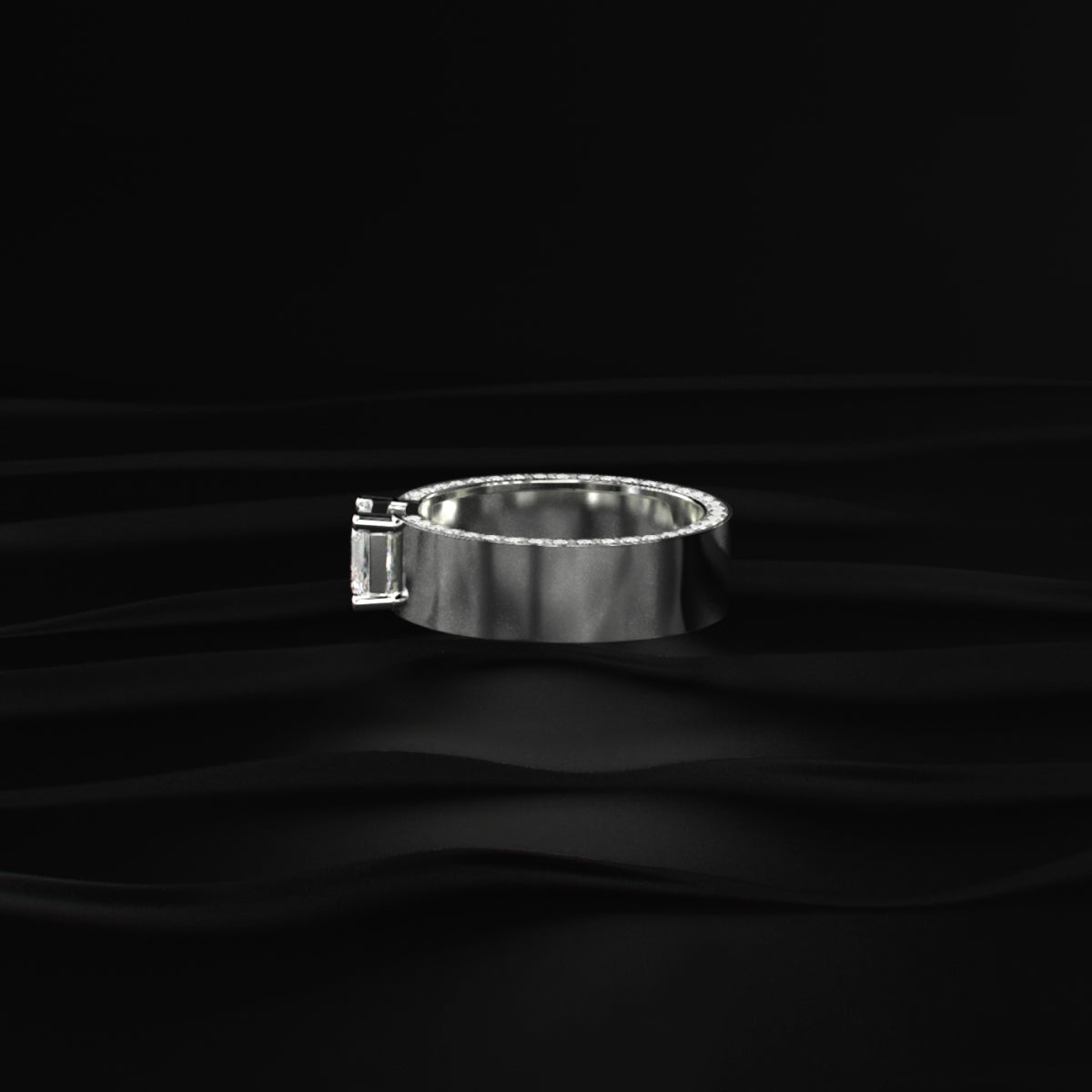 Princess Solitaire Men's Ring With Hidden Diamond