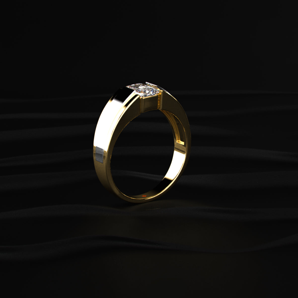 Emerald Cut Men'S Engagement Ring
