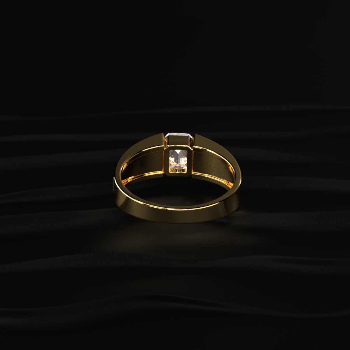 Emerald Cut Men'S Engagement Ring