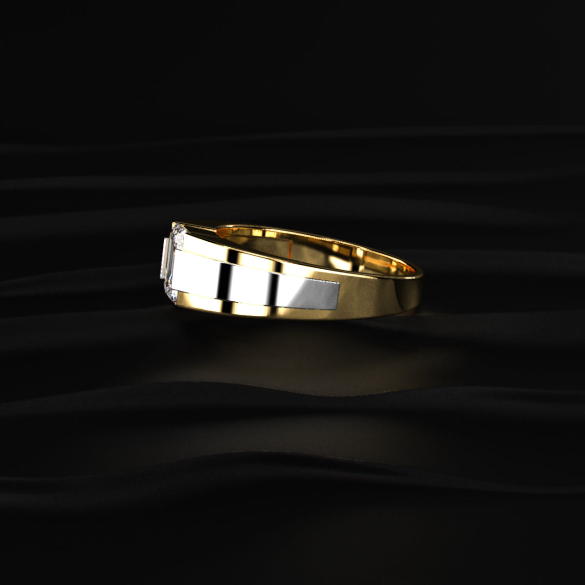 Emerald Cut Men'S Engagement Ring