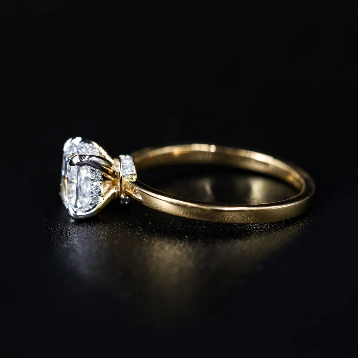 Cushion Solitaire With Double Hidden Halo Ring