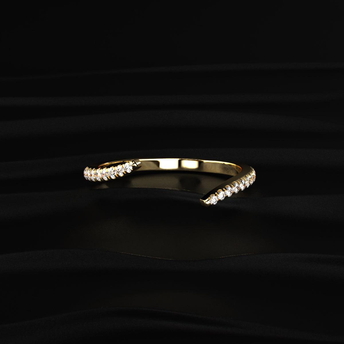 3 Carat Yellow Marquise Diamond Ring With Stack Ring