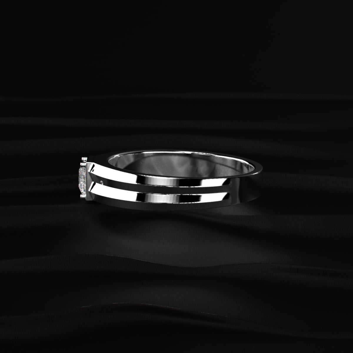 0.50 Ct Princess Men's Diamond Ring | Earthly Jewels 