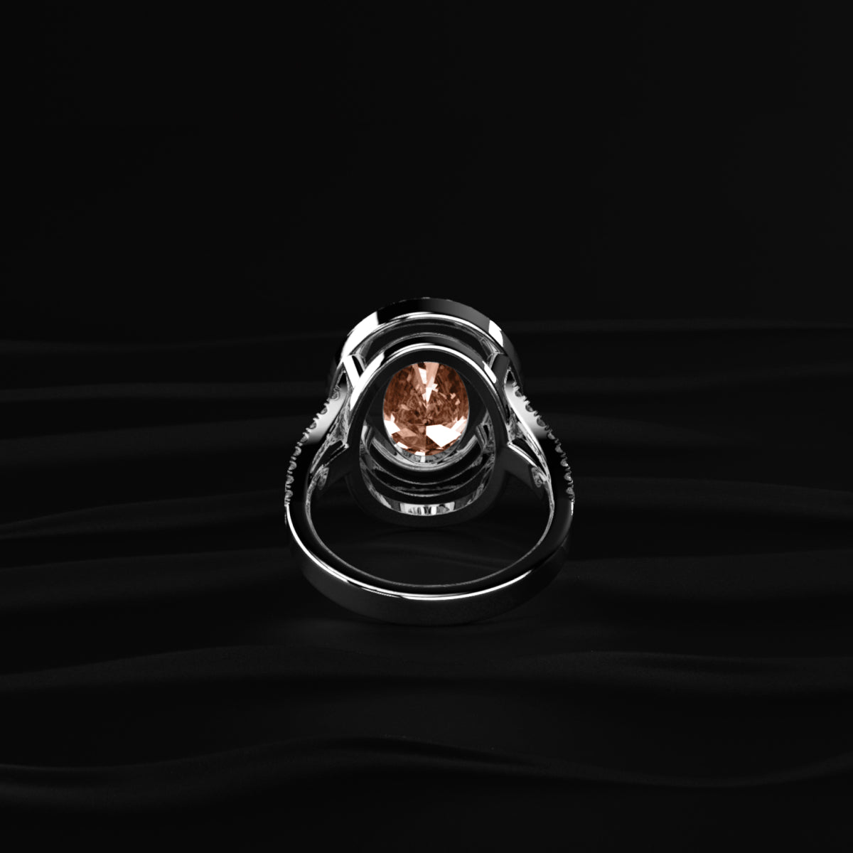 6 Carat Oval Pink Diamond Halo Engagement Ring