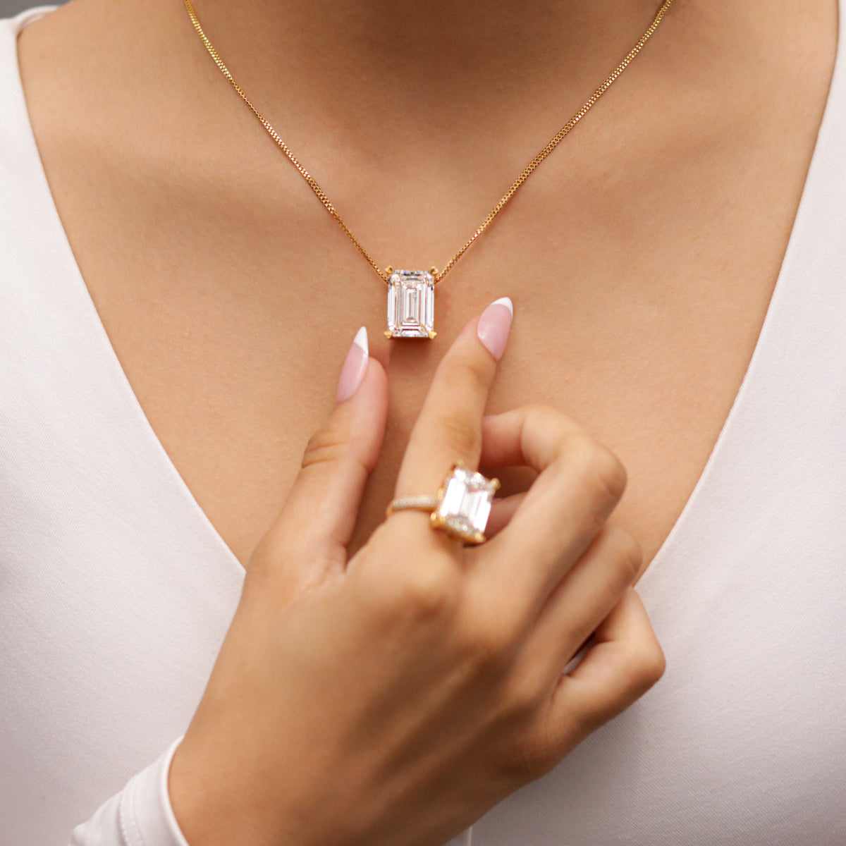 12 Carat Emerald Cut Solitaire Pendant