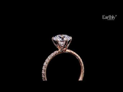 Round Diamond Pave Engagement Ring