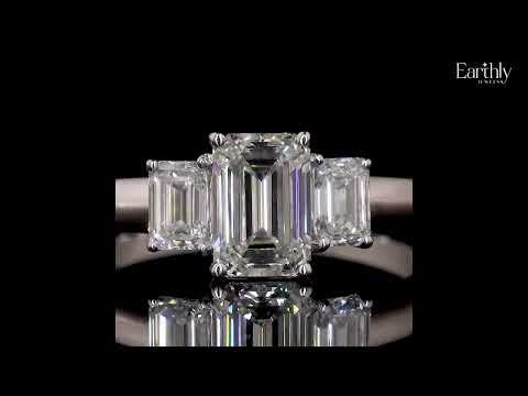 3 Stone Emerald Cut Diamond Ring | Earthly Jewels