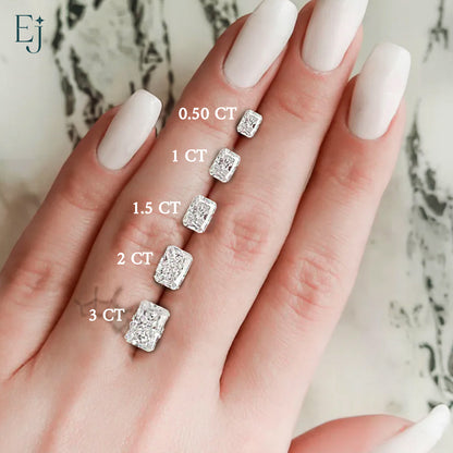 Radiant Engagement Ring Hidden Halo